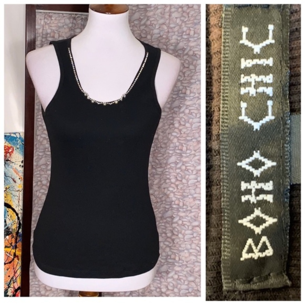 Boho Chic black tank top.